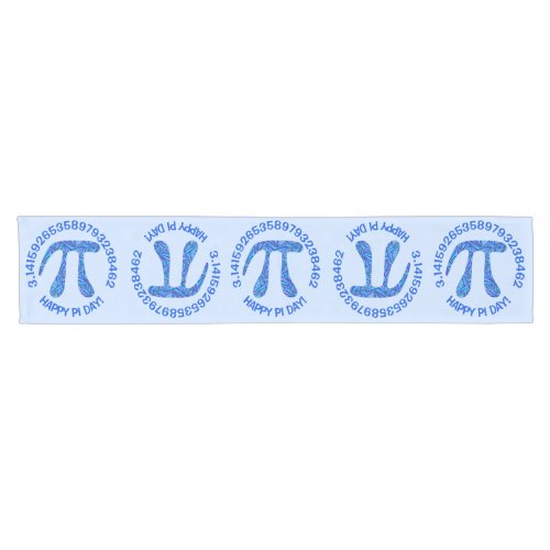 Z Blue Pi Symbol Math Geek Happy Pi Day Pattern Short Table Runner