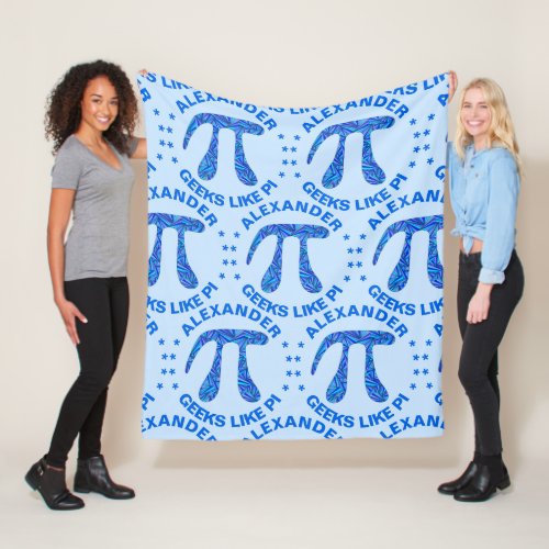 Z Blue Pi Symbol Math Geek Home Dorm Geeks Like Pi Fleece Blanket