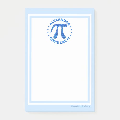 Z Blue Pi Symbol Math Geek Likes Pi Light Blue Post_it Notes