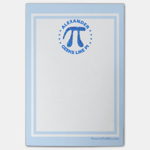 Z Blue Pi Symbol Math Geek Likes Pi Light Blue Post-it Notes