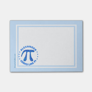 Z Blue Pi Symbol Math Geek Nerd Geeks Like Pi Post-it Notes