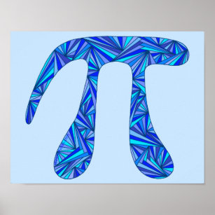 Z Blue Pi Symbol Math Geek Science Nerd Fun 11x14 Poster