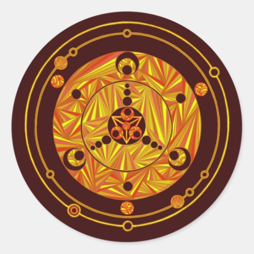 Z Crop Circle Art Sticker in Fall Colors