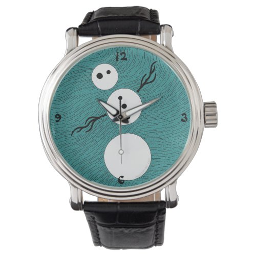 Z Customizable Whimsical Winter Snowman Time Piece Watch
