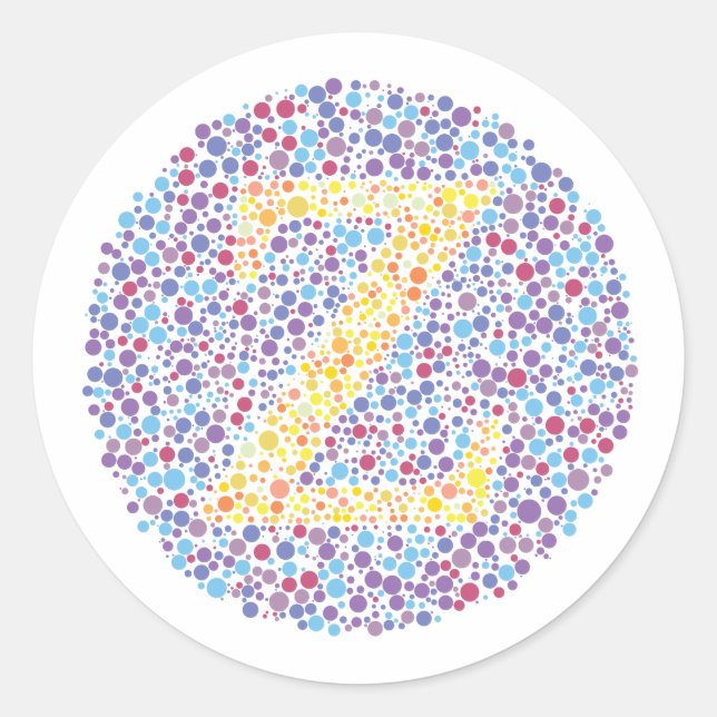 “Z” Eye Test Letter Classic Round Sticker (Front)
