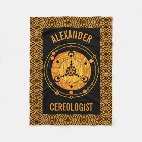 Z Golden Crop Circle Paranormal UFO Geek Fleece Blanket