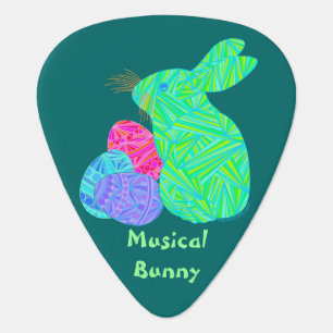 Z Green Easter Bunny Rabbit Musical Bunny Musician Guitar Pick