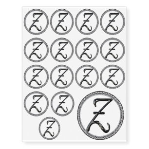 Z in a circle temporary tattoos