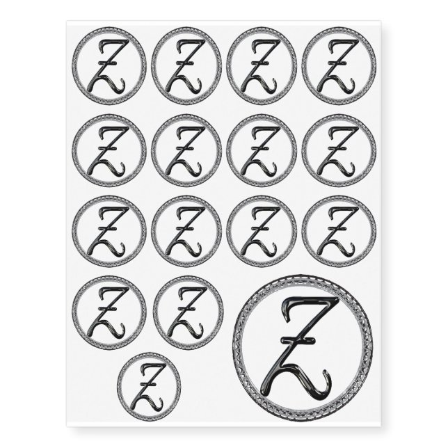 Z in a circle temporary tattoos (Front)