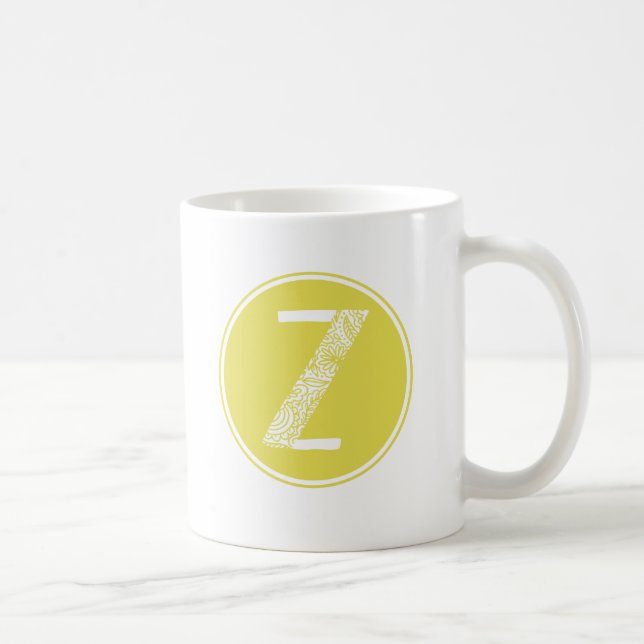 Z Initial Floral Monogram Coffee Mug (Right)