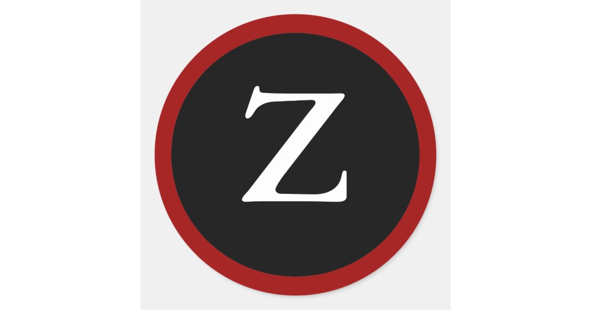Z Initial Z Letter Z Modern Red Black Stickers Zazzle Com