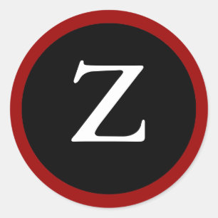 Z : Initial Z / Letter Z Modern Red Black Stickers