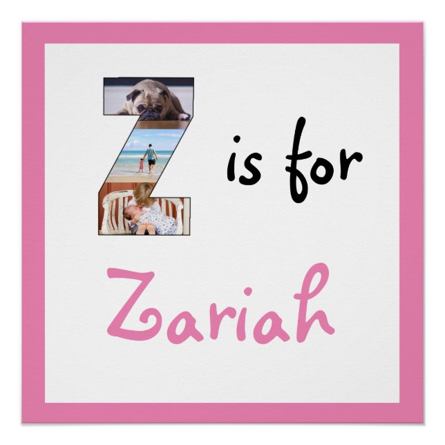 Z is for Name Photo Kids' Poster (Front)