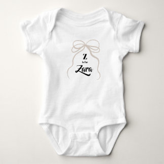 Z is for Zara Name Reveal Outfit Baby Bow Bodysuit