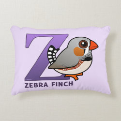 Z is for Zebra Finch Brushed Polyester Accent Pillow