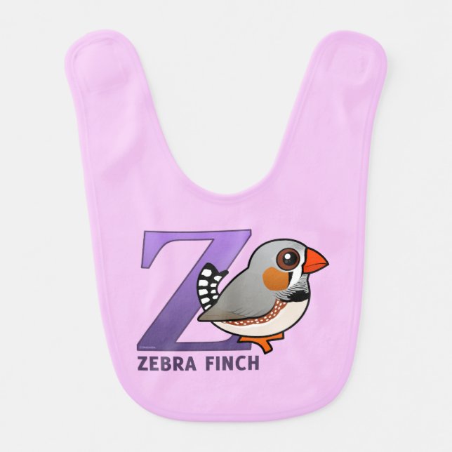 Z is for Zebra Finch Baby Bib (Front)