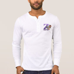Z is for Zebra Finch Men's Canvas Henley Long Sleeve Shirt