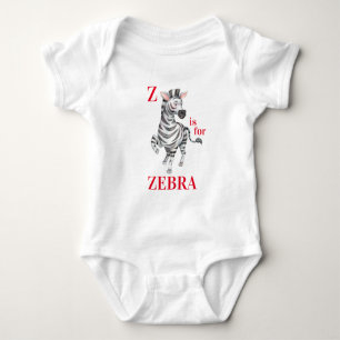 Z is for ZEBRA Whimsical Baby Bodysuit
