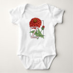 Z Is For Zinnias Flower Monogram Baby Bodysuit at Zazzle