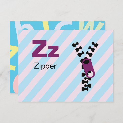 Z is for Zipper _ Alphabet Flash Card