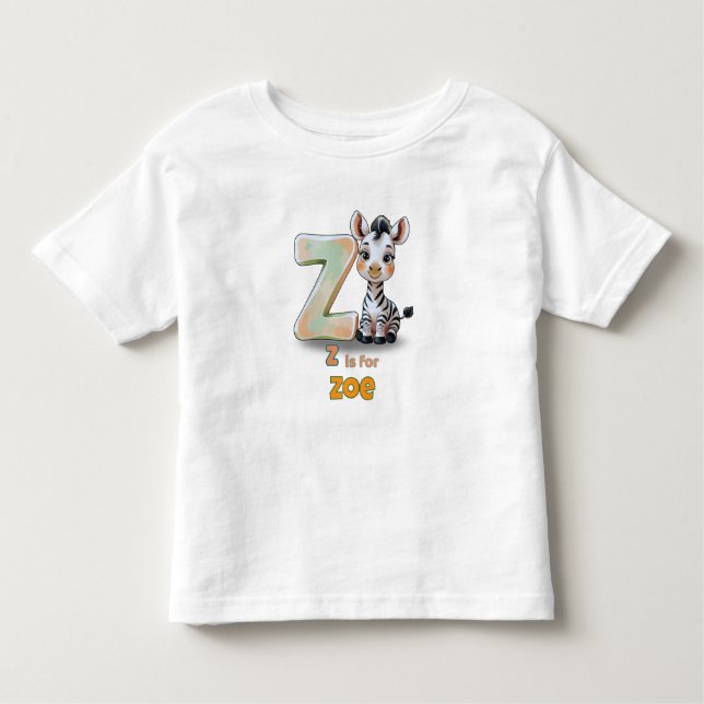 Z is for Zoe - Personalized Toddler T-Shirt (Front)