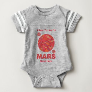Z Mars The Red Planet Space Geek Solar System Fun Baby Bodysuit