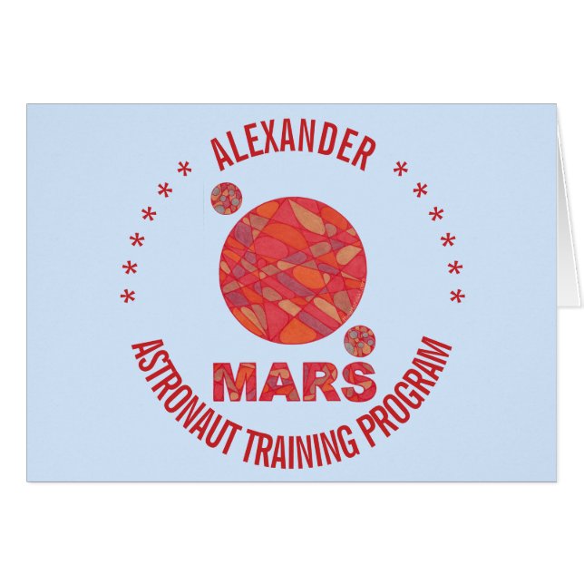 Z Mars The Red Planet Space Geek Solar System Fun Cards (Front Horizontal)