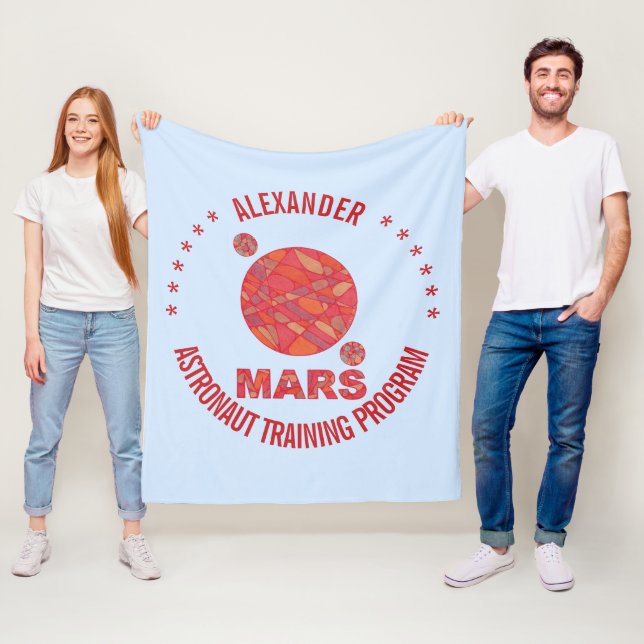 Z Mars The Red Planet Space Geek Solar System Fun Fleece Blanket (In Situ)