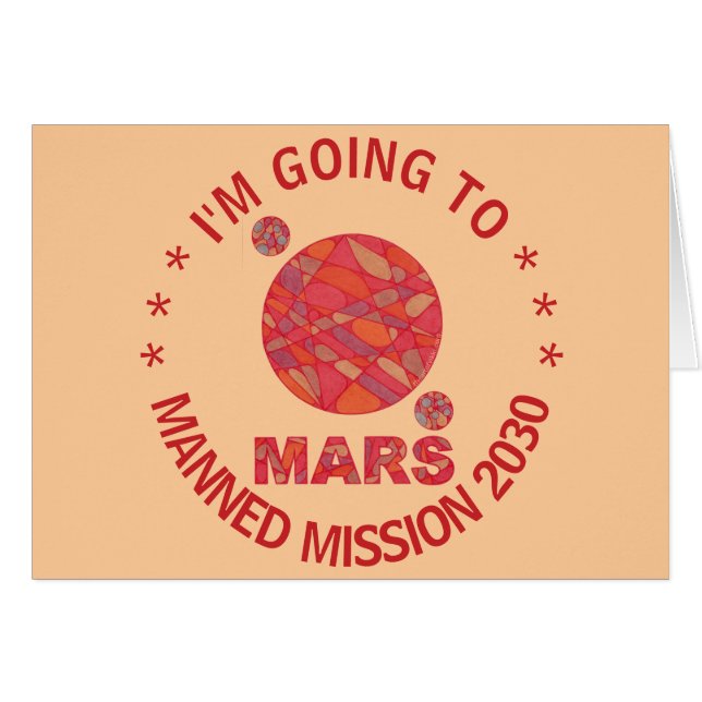 Z Mars The Red Planet Space Geek Solar System Note Cards (Front Horizontal)