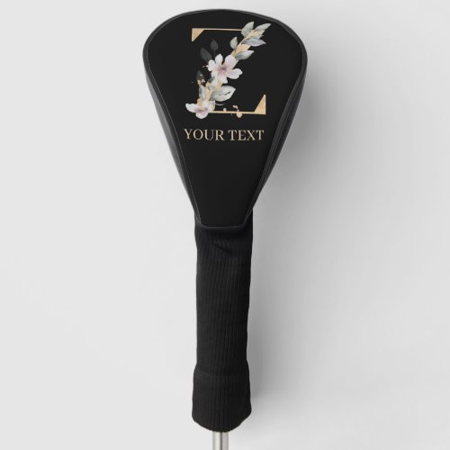 Z Monogram Floral Personalized Golf Head Cover