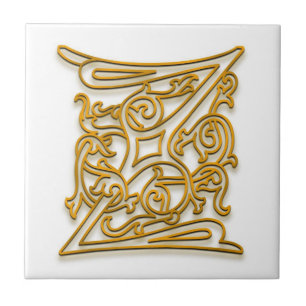 Z Monogram "Irish Gold" Ceramic Tile