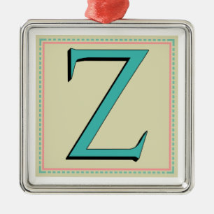 Z MONOGRAM LETTER METAL ORNAMENT