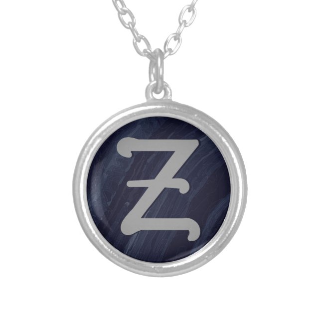 Z Monogram Silver Plated Necklace (Front)