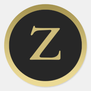 Z :: Monogram Z Elegant Gold and Black Stickers