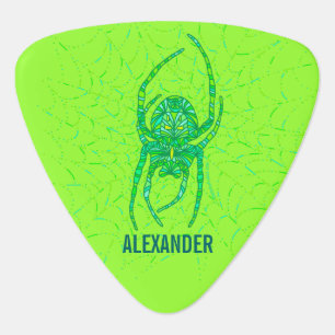Z Neon Green Spider Spooky Halloween Fun Custom Guitar Pick