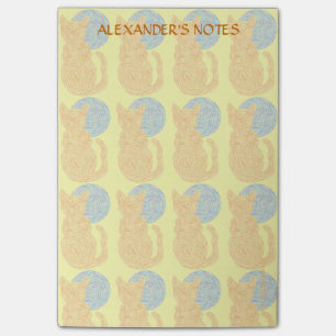 Z Orange Cat And The Moon Pattern Cat Lover Custom Post-it Notes