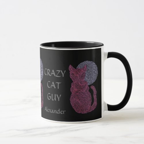 Z Personalize This Crazy Cat Guy Cat Lover Mug