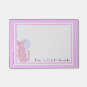 Z Personalized Red Cat And Moon From The Desk Of Post-it Notes