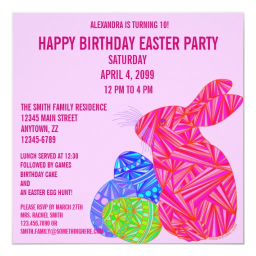 Easter Themed Birthday Invitations 4