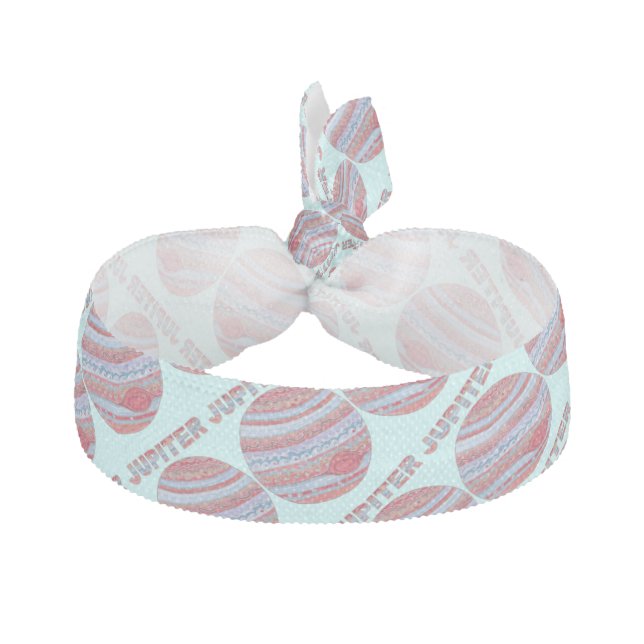 Z Planet Jupiter Space Geek Solar System Scrunchie Ribbon Hair Tie (Front)