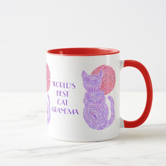 Z Purple Cat & The Moon Worlds Best Cat Grandma Mug (Right)