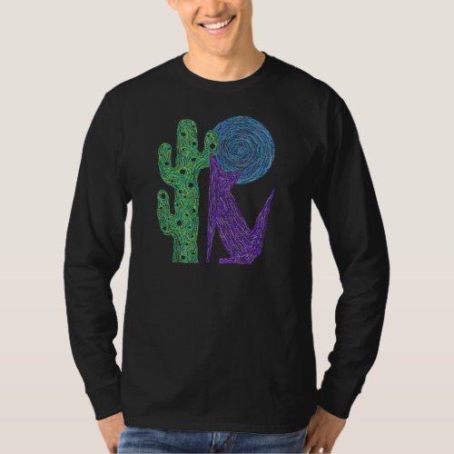 Z Purple Coyote Wolf Colorful Southwestern Design T_Shirt
