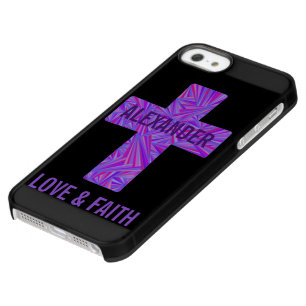 Z Purple Cross Christian Symbol Faith Religion Permafrost iPhone SE/5/5s Case