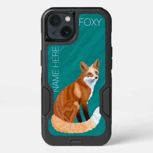 Z Red Fox Retro Style iphone6 Cute Foxy Add Name iPhone 13 Case