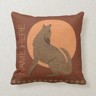 Z Rustic Coyote Southwest Faux Leather Home Decor Throw Pillow