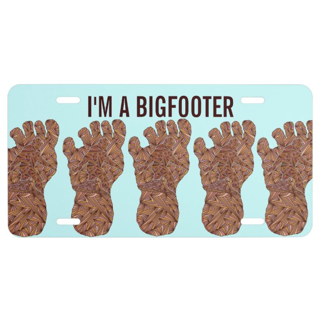 z Sasquatch Track Bigfoot Fun License Plate (Front)