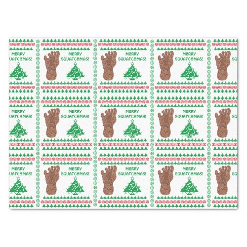 Z Sasquatch Track Merry Squatchmas Bigfoot Tissue Paper