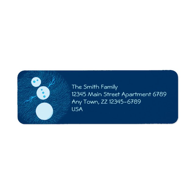 Z Smile! Silly Snowman Art Holiday Christmas Label (Front)