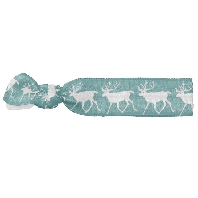 Z White Caribou Reindeer Christmas Hair Tie (Left)