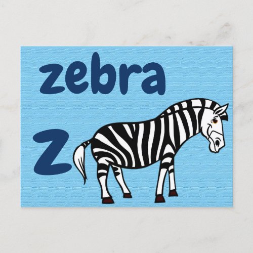 z _ zebra flash card